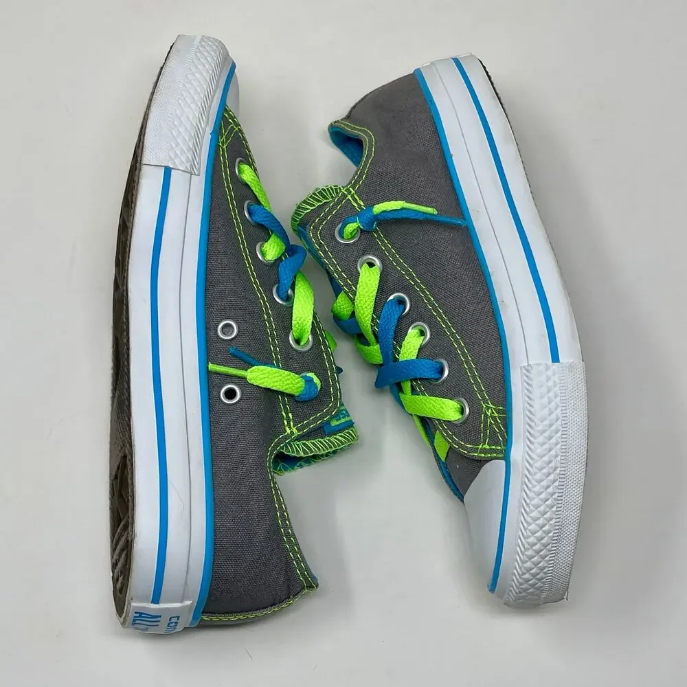 Converse All Star Kriss Cross Sneakers Womens Sz 7 Sporty Gray White J.6.8